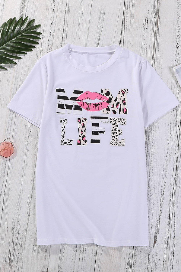 Mom Life Animal Print (White) - La Bella Fashion Boutique