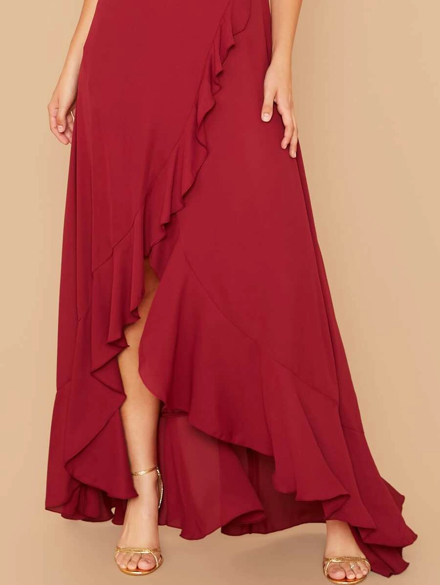 Gravago Asymmetrical Hem Wrap Dress XS