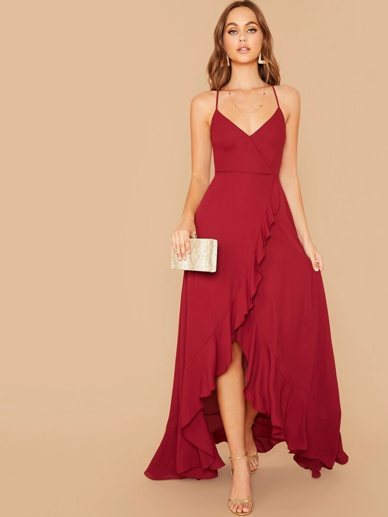 Gravago Asymmetrical Hem Wrap Dress - La Bella Fashion Boutique Online Fashion Boutique online boutique