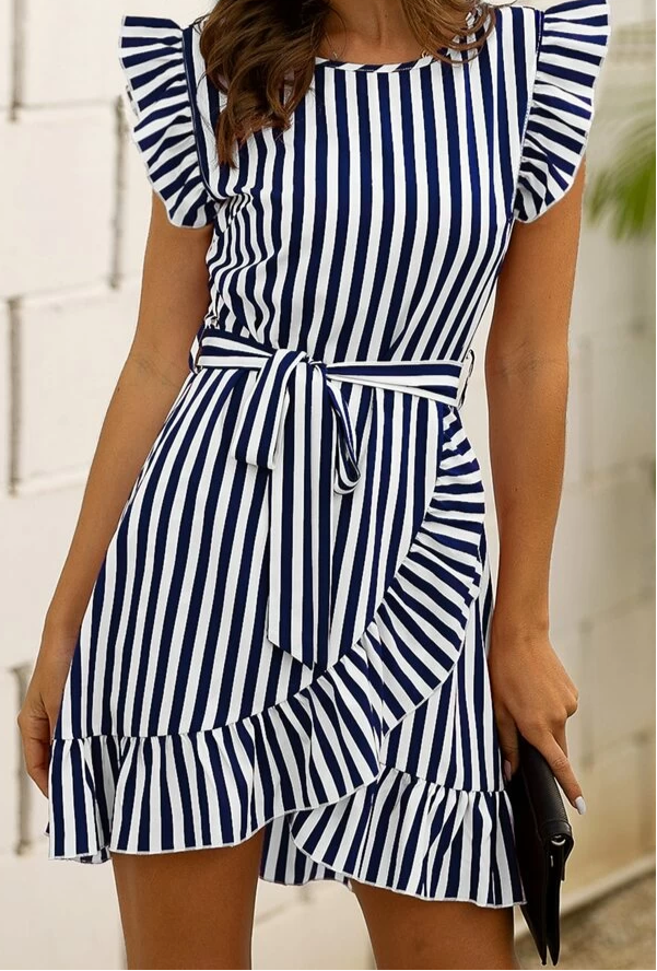 Teramo Navy Blue Wrap Dress - La Bella Fashion Boutique Online Fashion Boutique online boutique