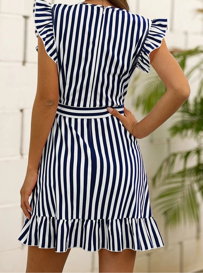 Teramo Navy Blue Wrap Dress - La Bella Fashion Boutique Online Fashion Boutique online boutique