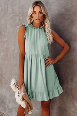 Rimasco Ruffle Dress (Green) - La Bella Fashion Boutique