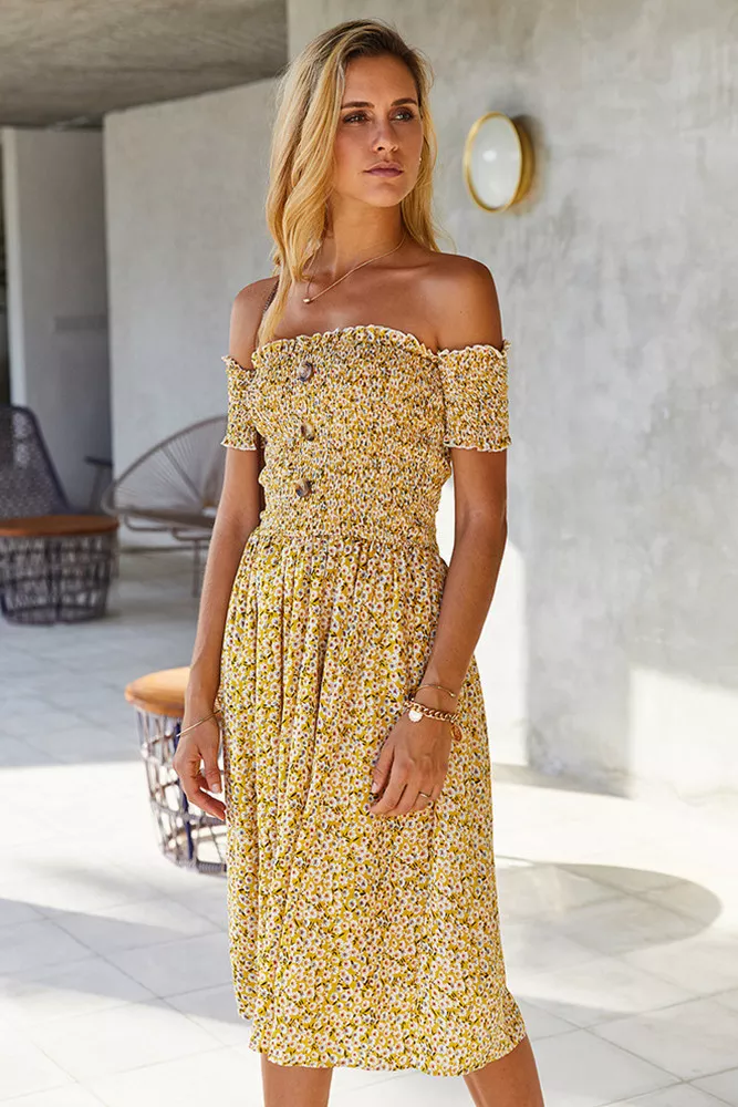 Rimella Floral Midi Dress - La Bella Fashion Boutique