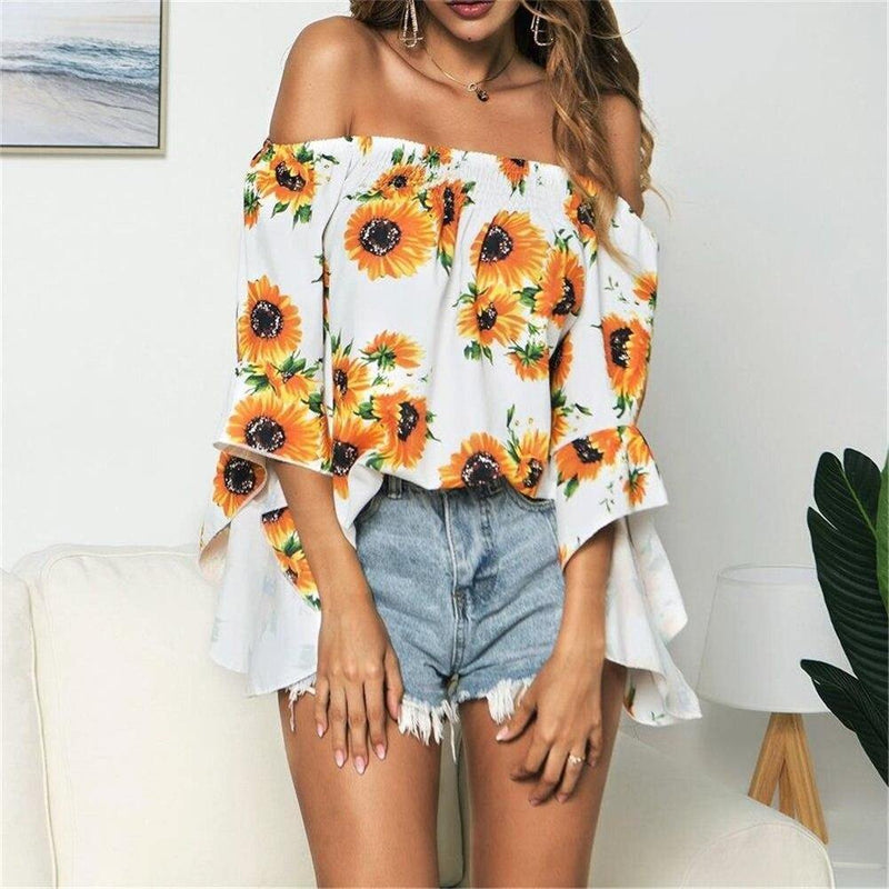 Sunflower Off Shoulder – La Bella Fashion Boutique