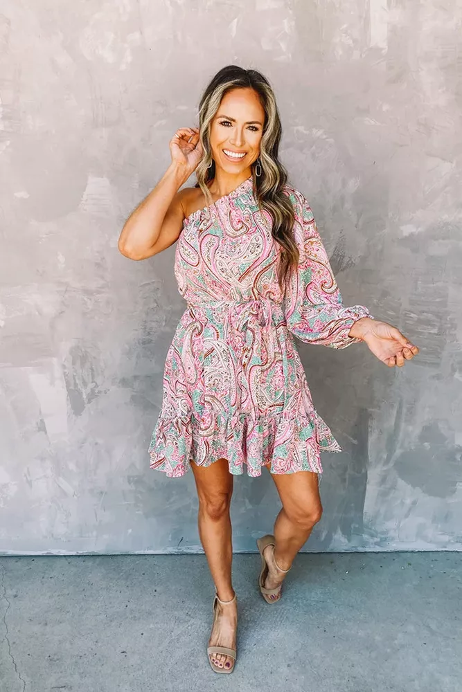 Paisley Belted Dress