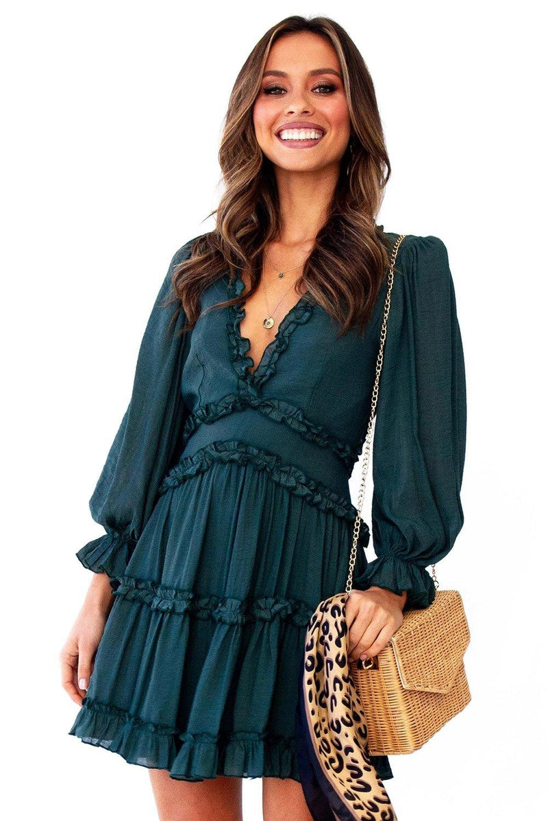 Vetozza Open Back Dress (Green) - La Bella Fashion Boutique