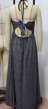 Bandage Wrap Maxi Dress (Black)