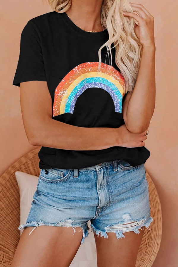 Heathered Rainbow T-shirt - La Bella Fashion Boutique