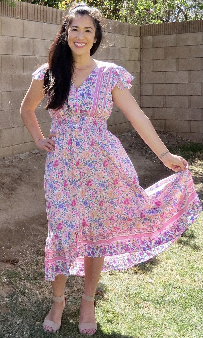 Trento Floral High/Low Dress L Trento Floral High/Low Dress L