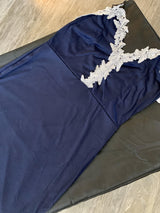 Lace Floral Navy Blue Bodycon Dress - La Bella Fashion Boutique